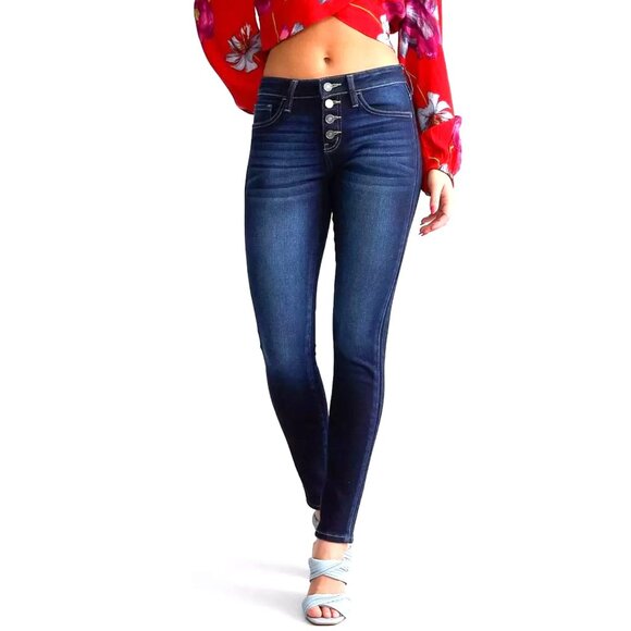 KanCan Signature Mid-Rise Skinny Stretch Jeans Size 27 Buckle BKE Button Fly - Picture 1 of 16